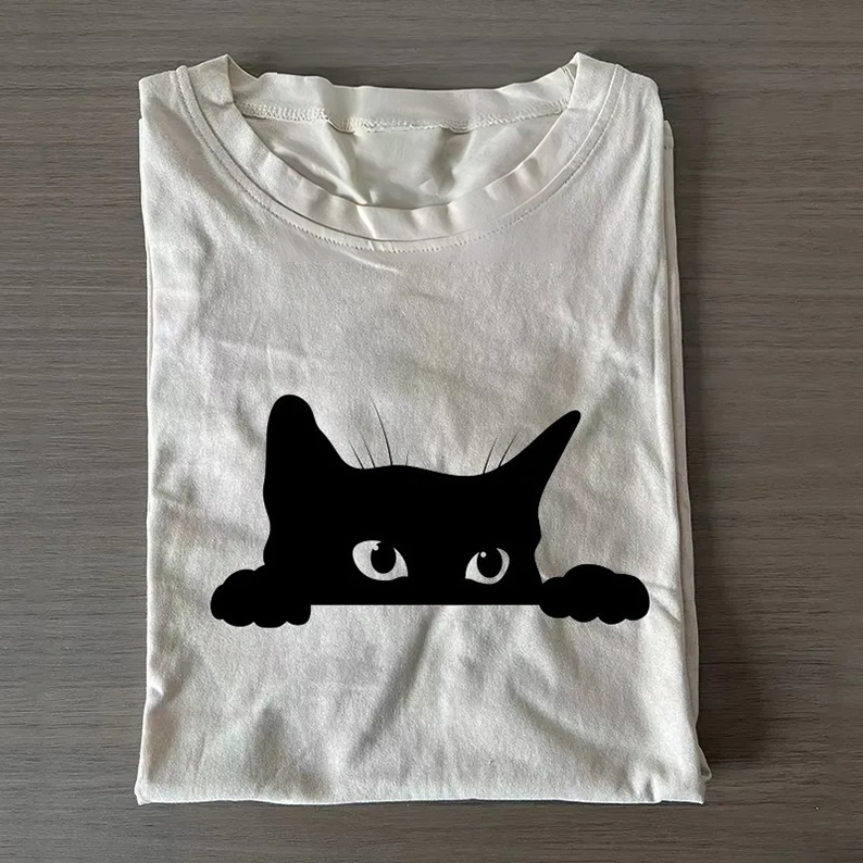 Black Cat T-shirt-Teevibe