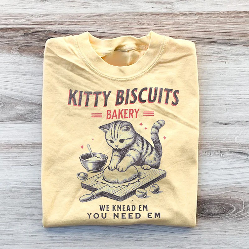 Cat Biscuit T-shirt-Teevibe