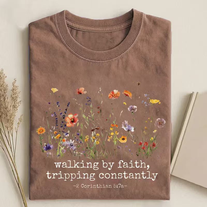 Walking by Faith Tripping Constantly T-shirt-Teevibe