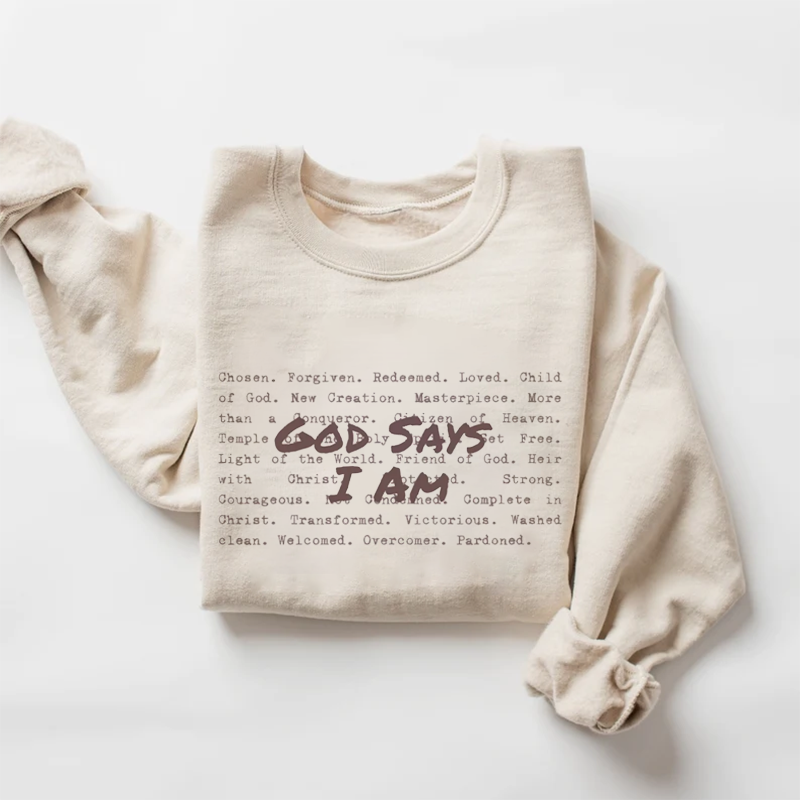 God Says I am Christian Sweatshirt-Teevibe
