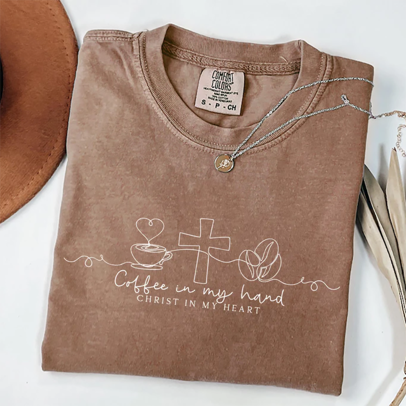 Coffee in my Hand Christ in my Heart T-shirt-Teevibe