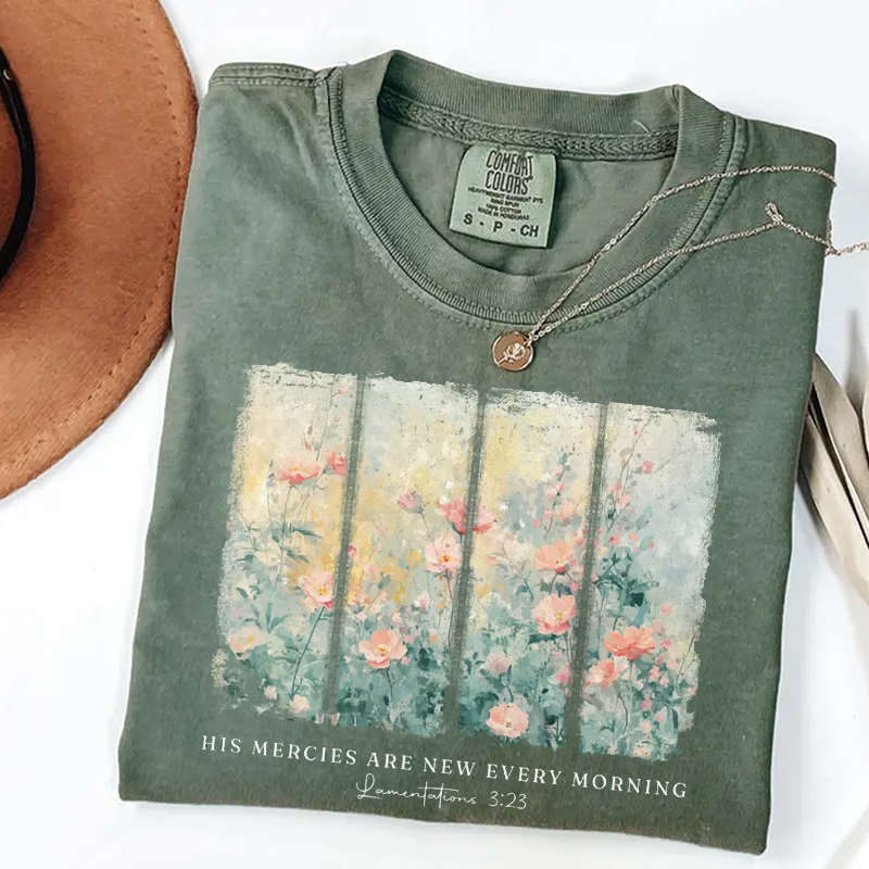 His Mercies Are New Every Morning Bible Verse T-shirt-Teevibe