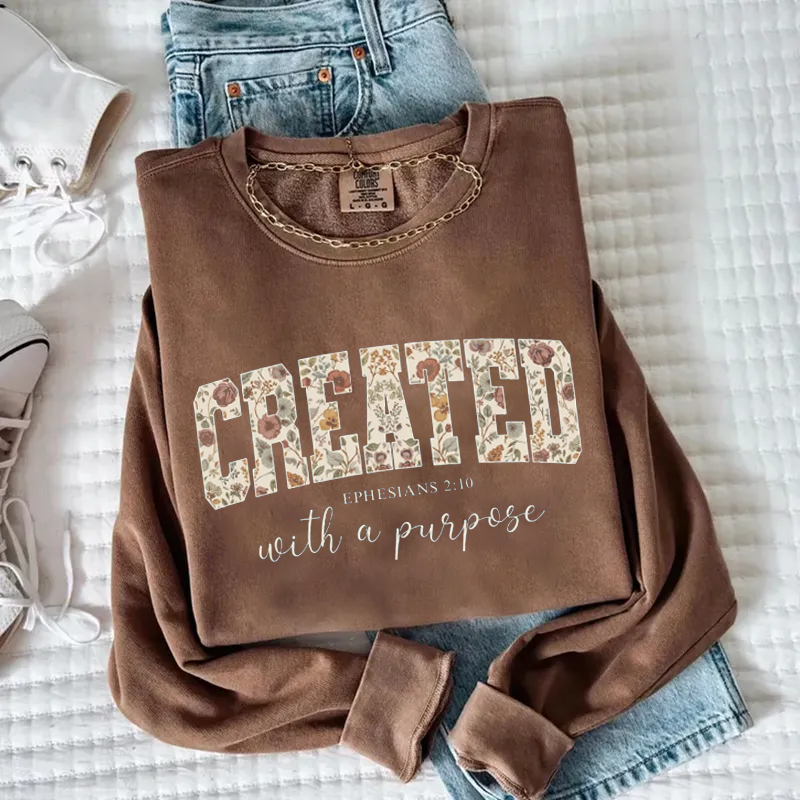 Created with a purpose Sweatshirt-Teevibe