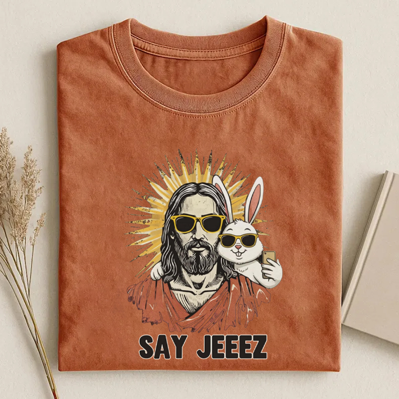 Say Jeeez Funny Easter T-shirt-Teevibe