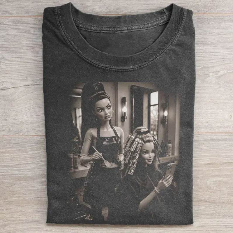 Funny Salon Doll Face T-shirt