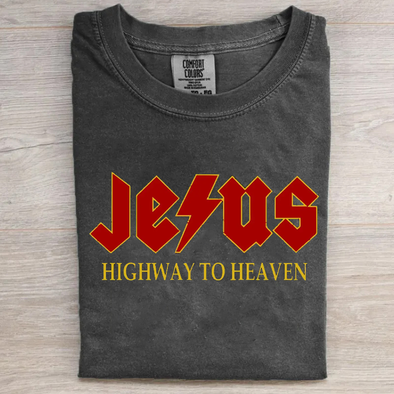 Funny Jesus Rocks Highway To Heaven T-shirt-Teevibe