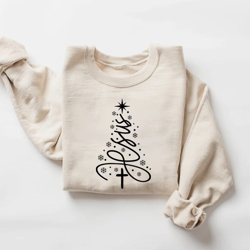 Christian Christmas Tree Sweatshirt-Teevibe