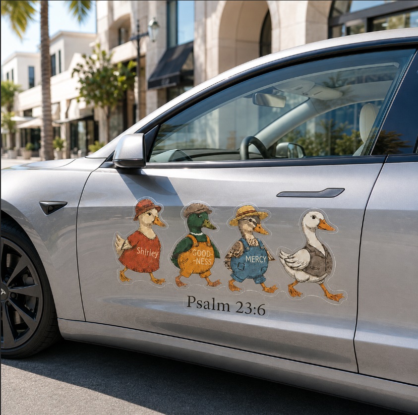 Psalm 23:6 Walking Ducks Christian Sticker-Teevibe