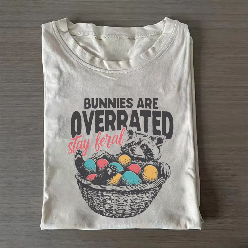 Bunnies are Overrated Stay Feral Easter T-shirt-Teevibe