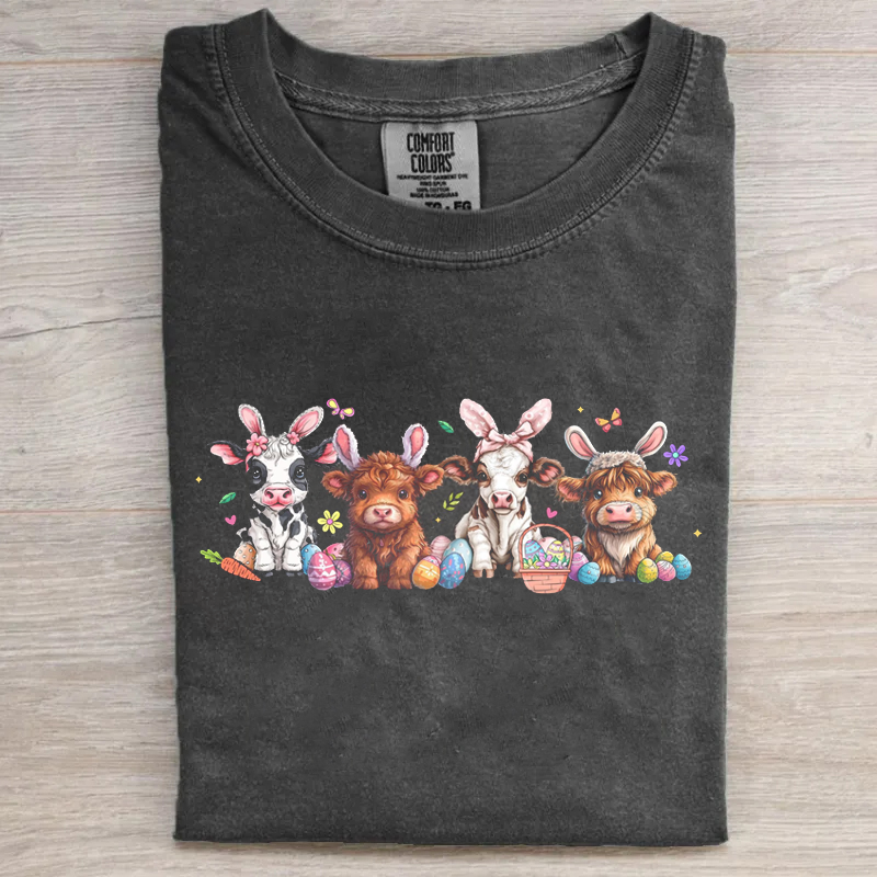Comfort Colors Easter Day Cow T-shirt-Teevibe
