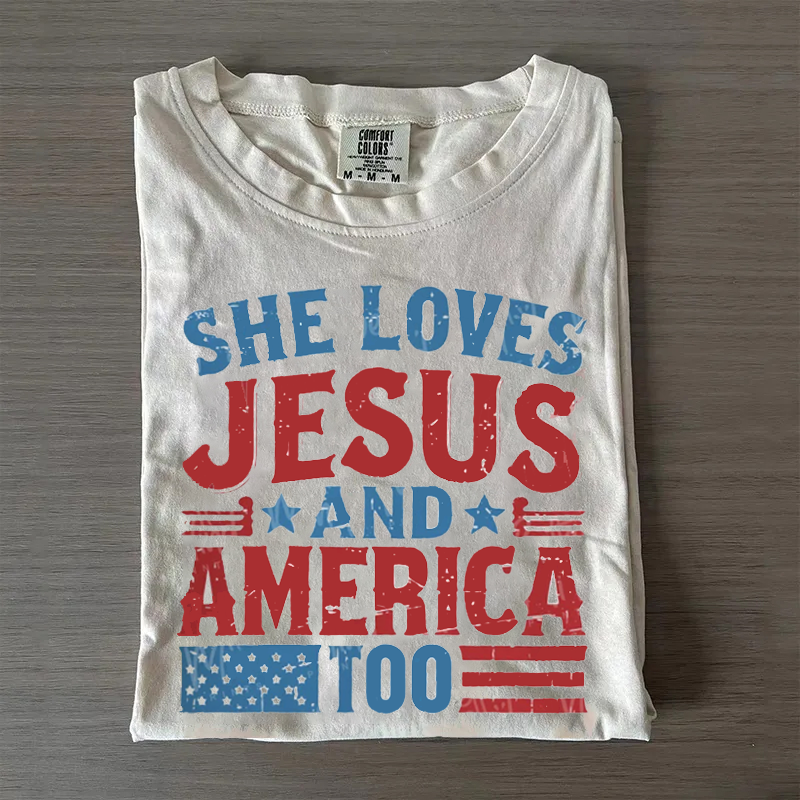 She loves Jesus and America Too T-shirt-Teevibe