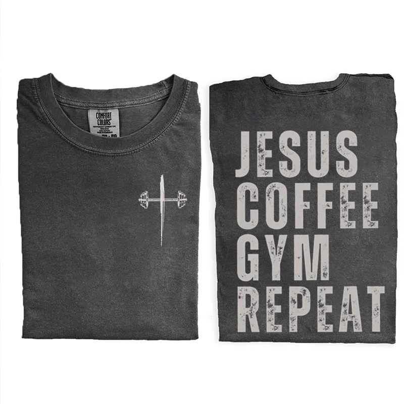 Gym Coffee Jesus T-shirt-Teevibe
