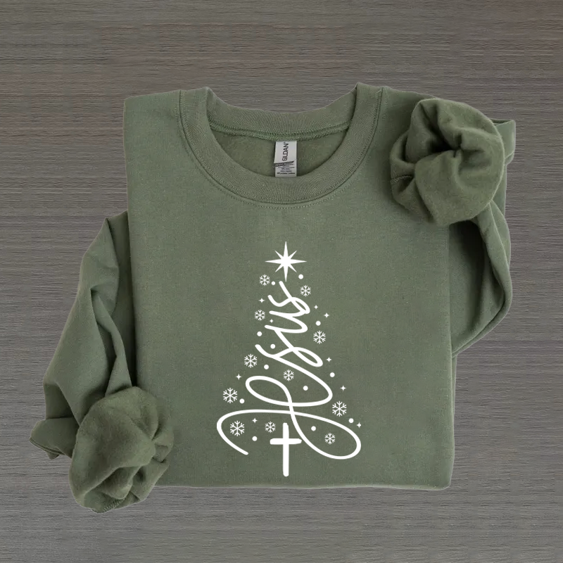 Christian Christmas Tree Sweatshirt-Teevibe