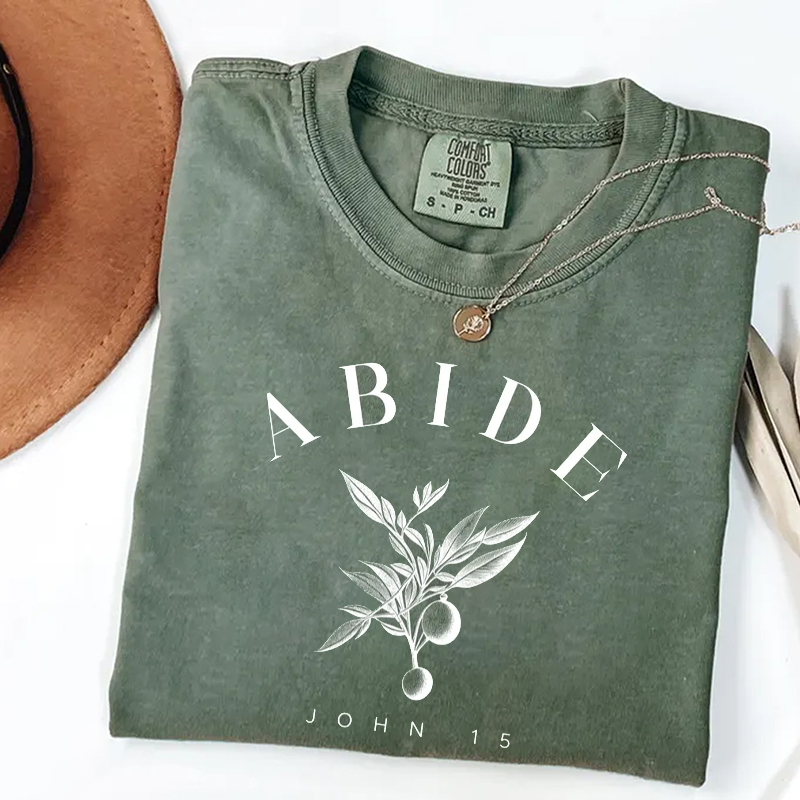 Abide Christian Comfort Colors T-shirt-Teevibe