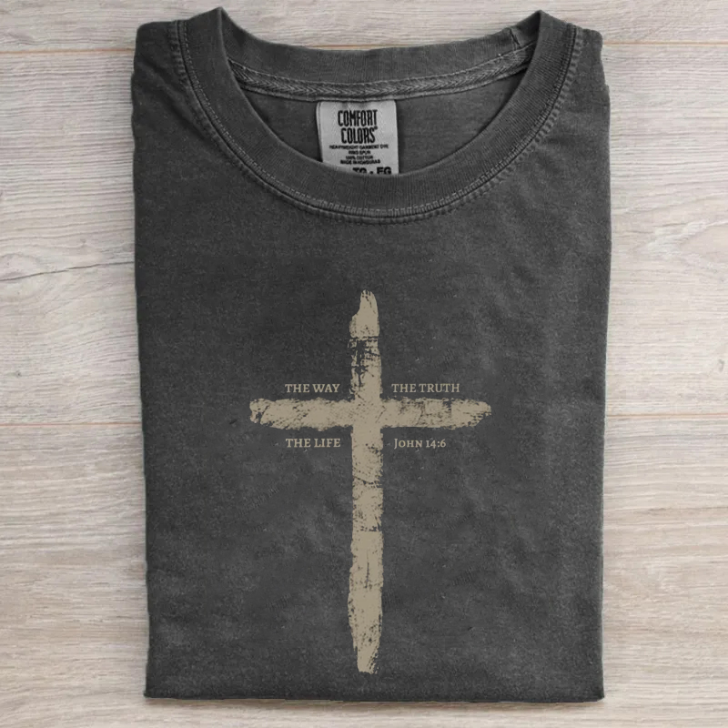 The Way The Truth The Life Cross T-shirt-Teevibe