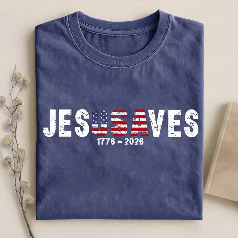 Jesus Saves Patriotic Christian T-shirt-Teevibe