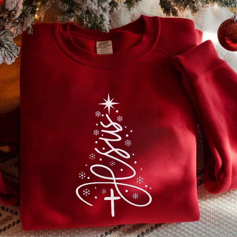 Christian Christmas Tree Sweatshirt-Teevibe