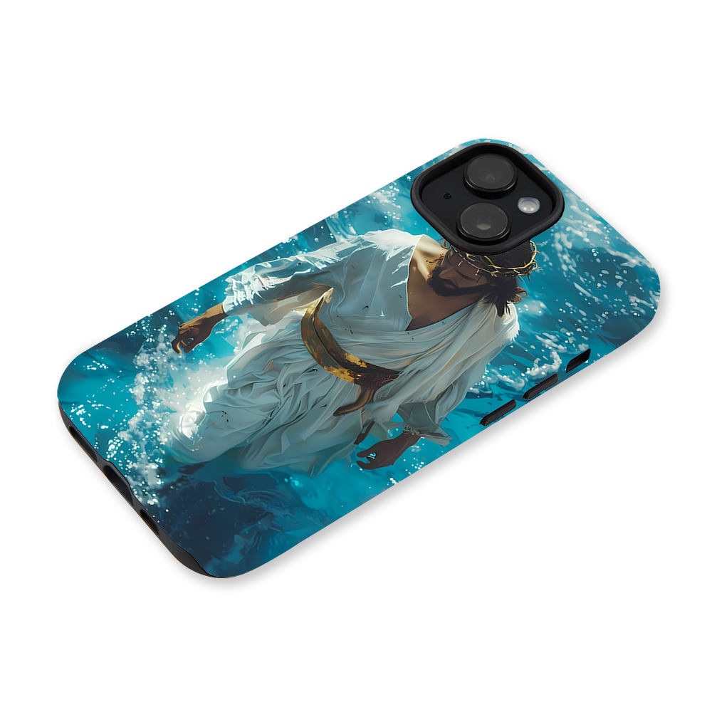 Jesus Walking On Water Blue Christian Phone Case-Teevibe