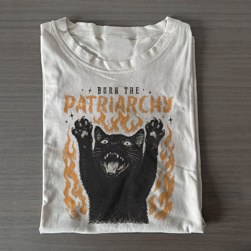 Vintage 90s Feminism Cat T-shirt-Teevibe