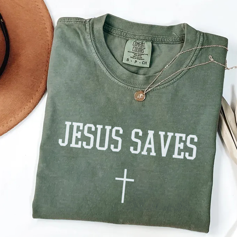 Comfort Colors Jesus Saves T-shirt-Teevibe