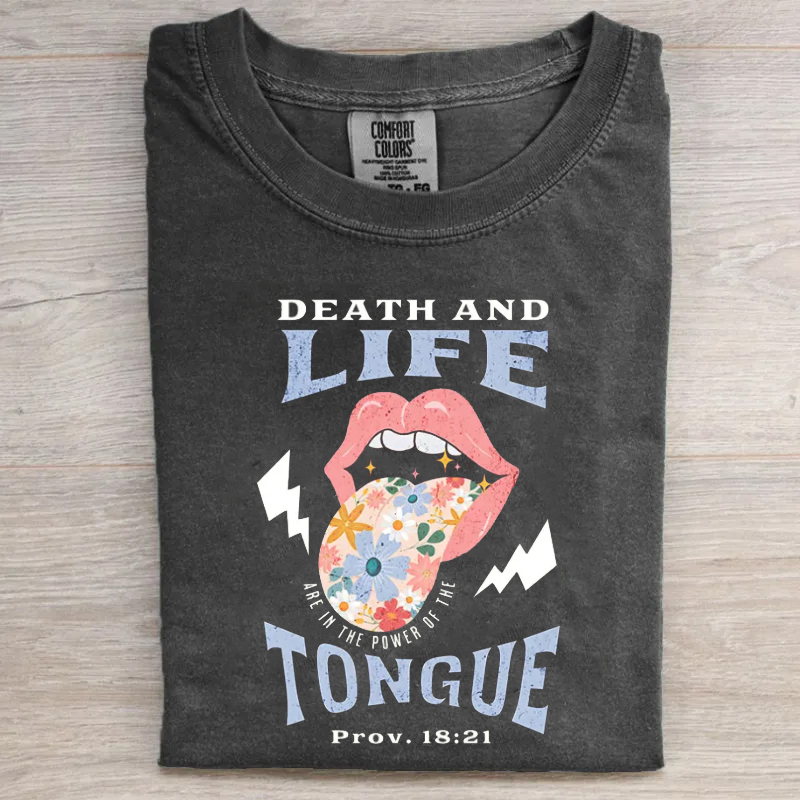 Death And Life Tongue Christian T-shirt-Teevibe