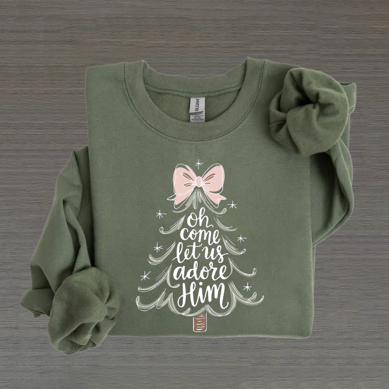 Oh Come Let Us Adore Him Sweatshirt-Teevibe