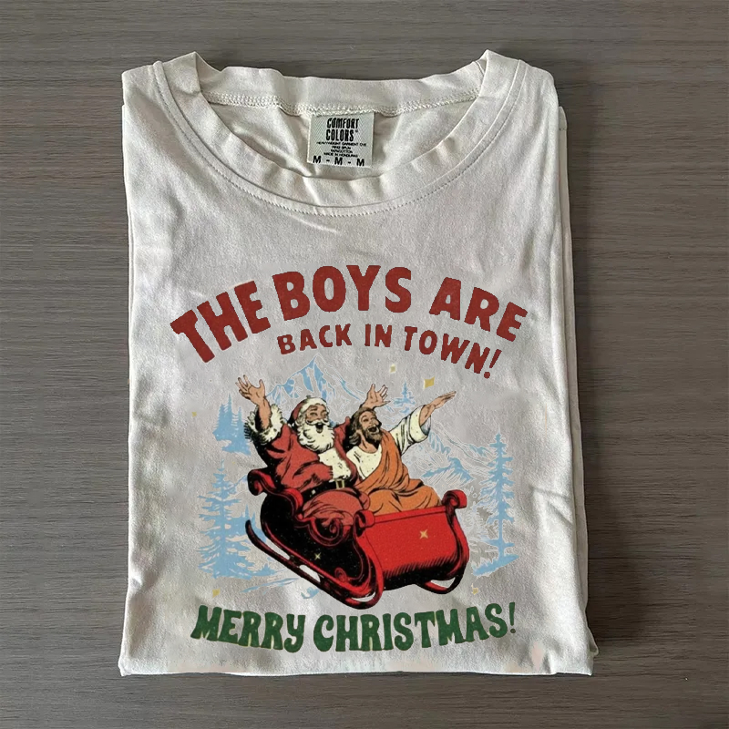 The Boys Are Back in Town Christmas T-shirt-Teevibe