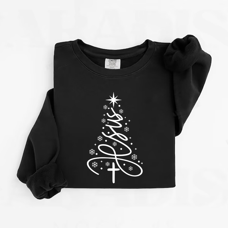 Christian Christmas Tree Sweatshirt-Teevibe