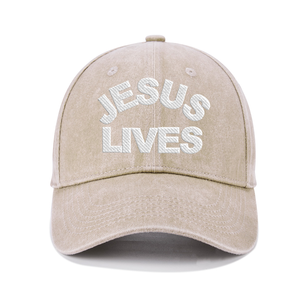 Jesus Lives Christian Washed Hat-Teevibe