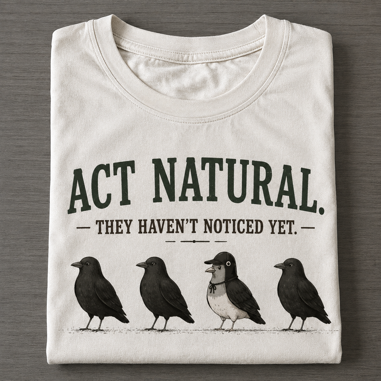 Act Natural They Haven’t Noticed Yet Funny Bird Graphic T-Shirt
