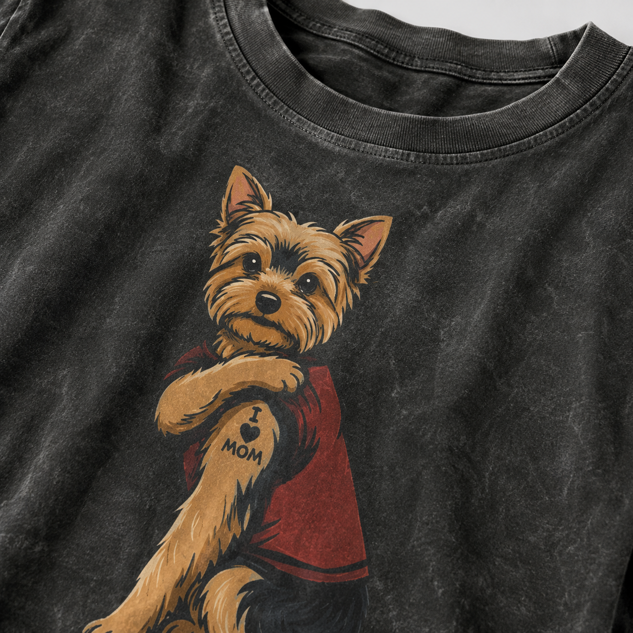 Yorkie Lover Vintage Washed T-Shirt – Cute Dog Graphic Tee