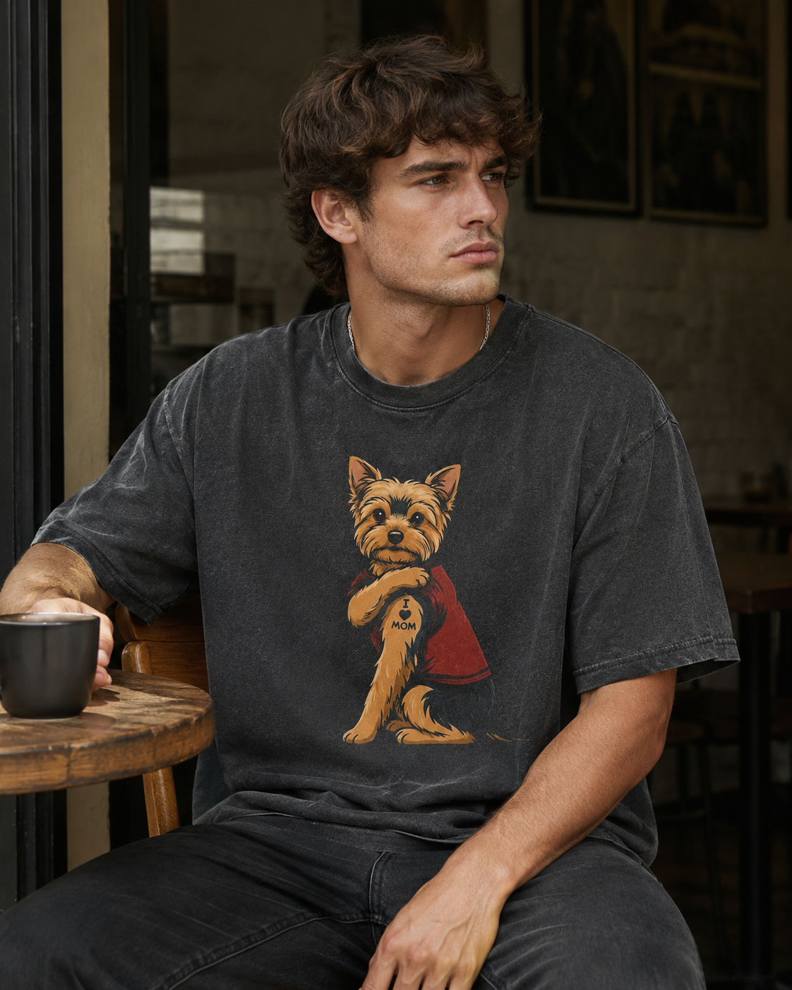 Yorkie Lover Vintage Washed T-Shirt – Cute Dog Graphic Tee