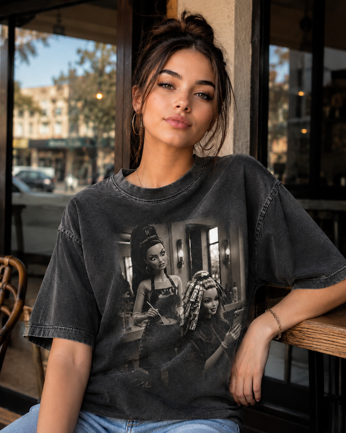 Funny Salon Doll Face T-shirt