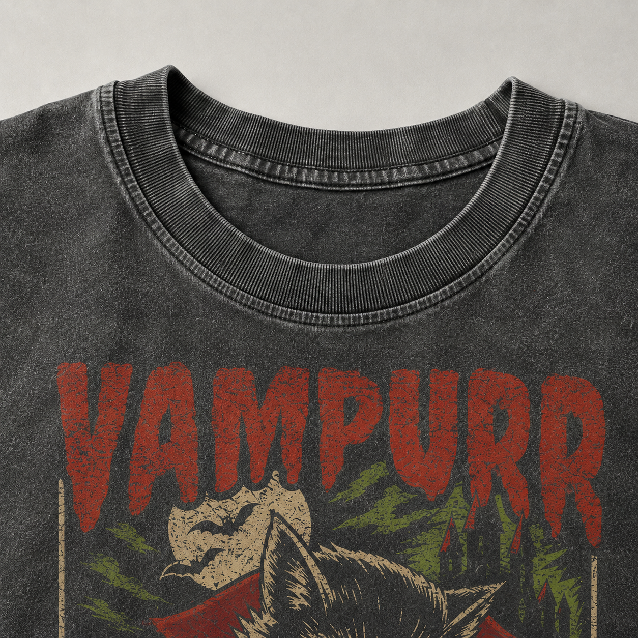 Vampurr Bites Again Vintage Washed Cat T-Shirt
