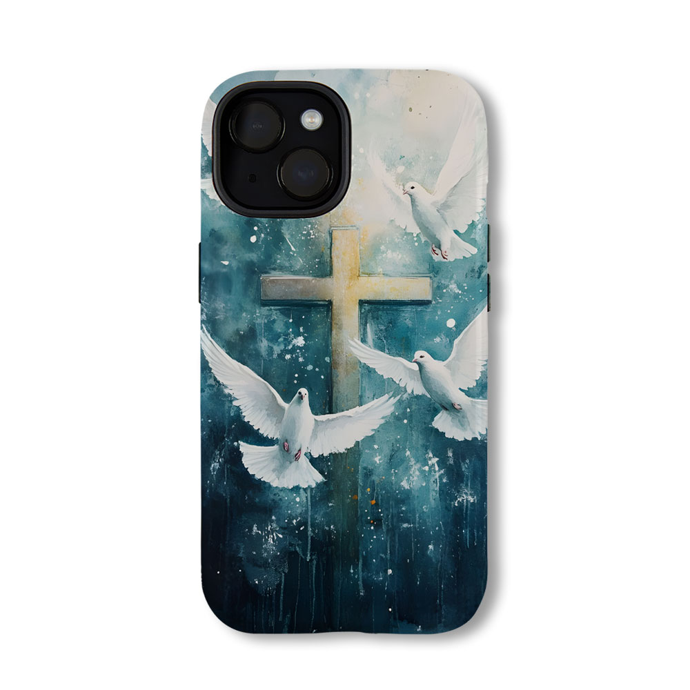 Cross With Dove Christian Phone Case-Teevibe