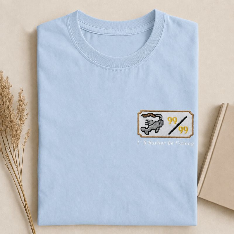 Embroidered OSRS Fishing T-shirt-Teevibe
