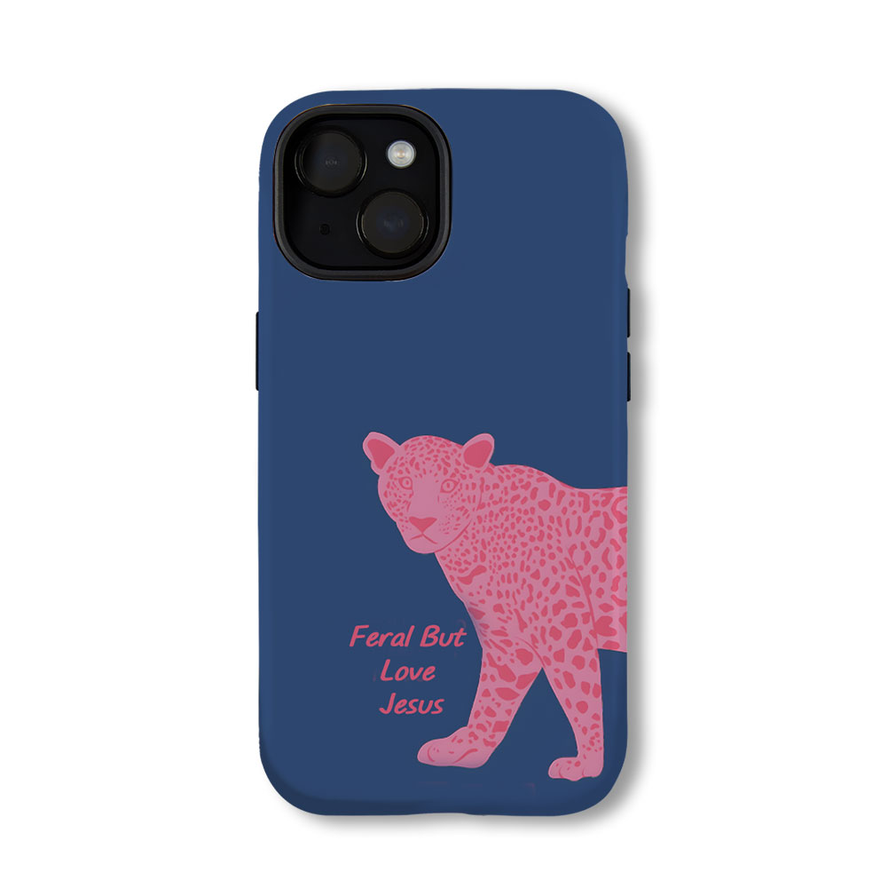 Feral But Love Jesus Christian Phone Case-Teevibe