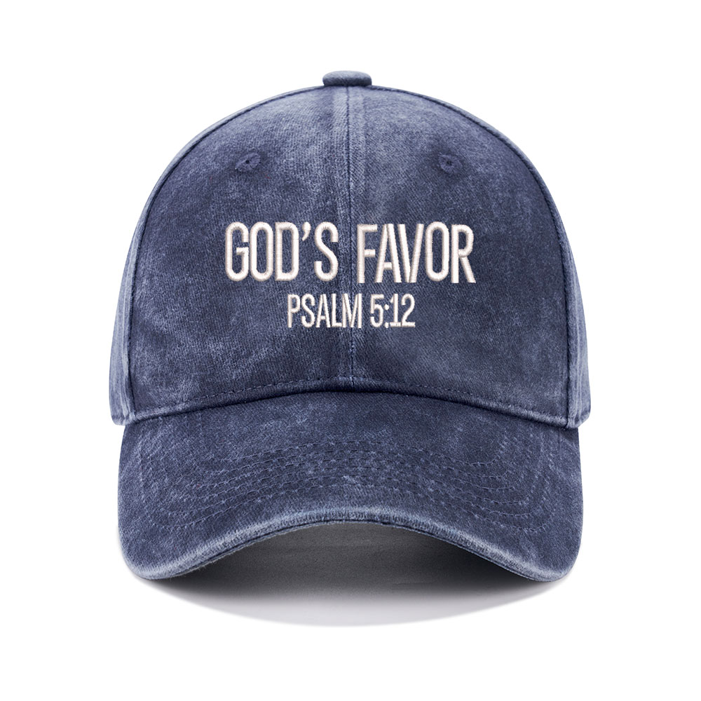 God's Favor Christian Couple Washed Hat-Teevibe