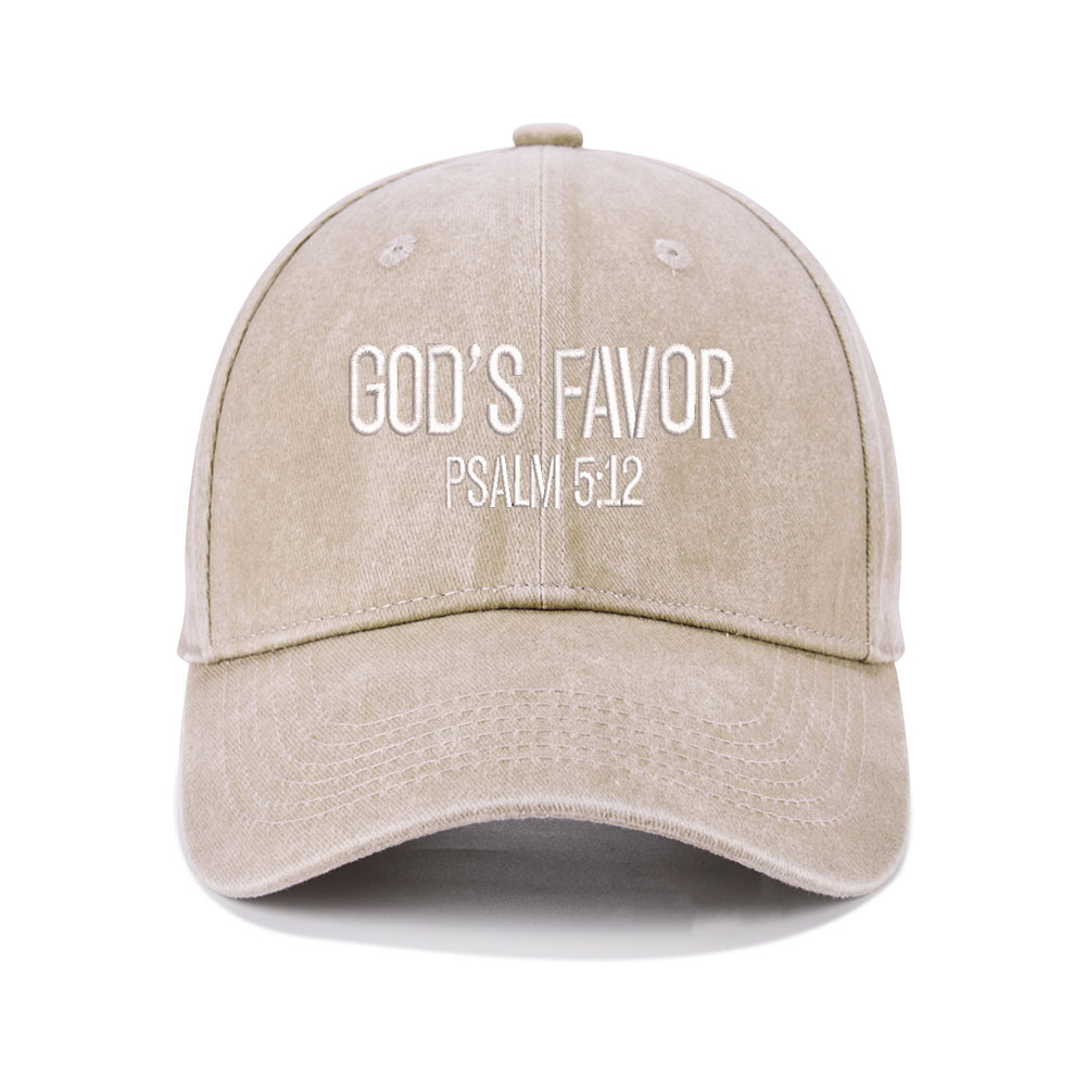God's Favor Christian Couple Washed Hat-Teevibe