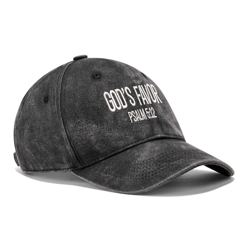 God's Favor Christian Couple Washed Hat-Teevibe