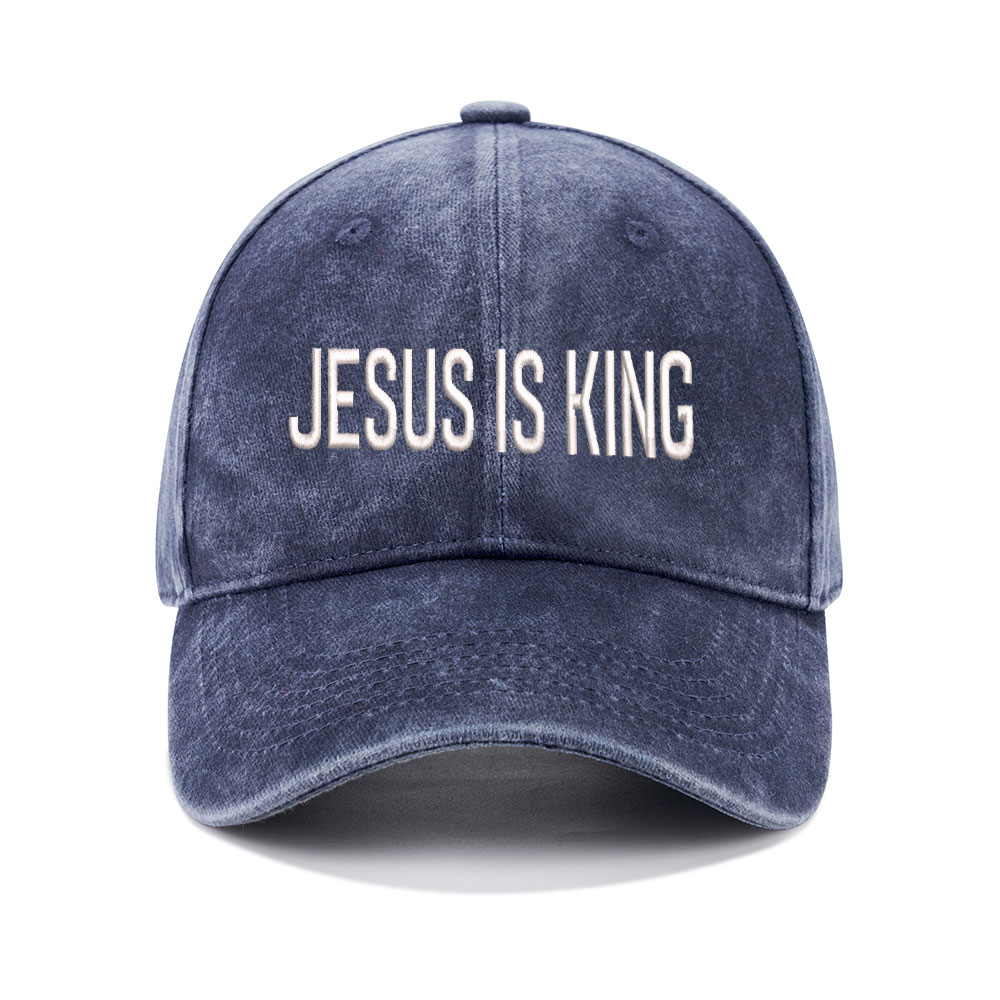 Jesus Is King Christian Couple Washed Hat-Teevibe