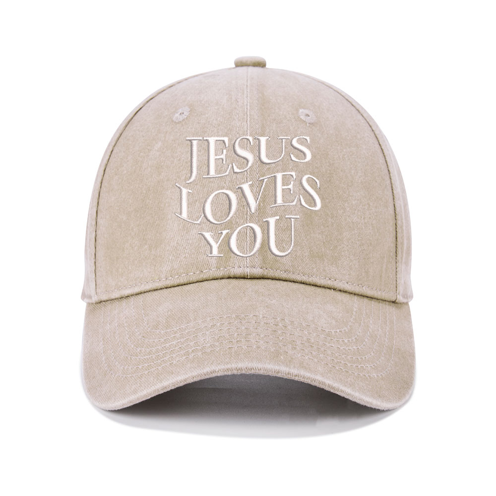 Jesus Loves You Christian Washed Hat-Teevibe