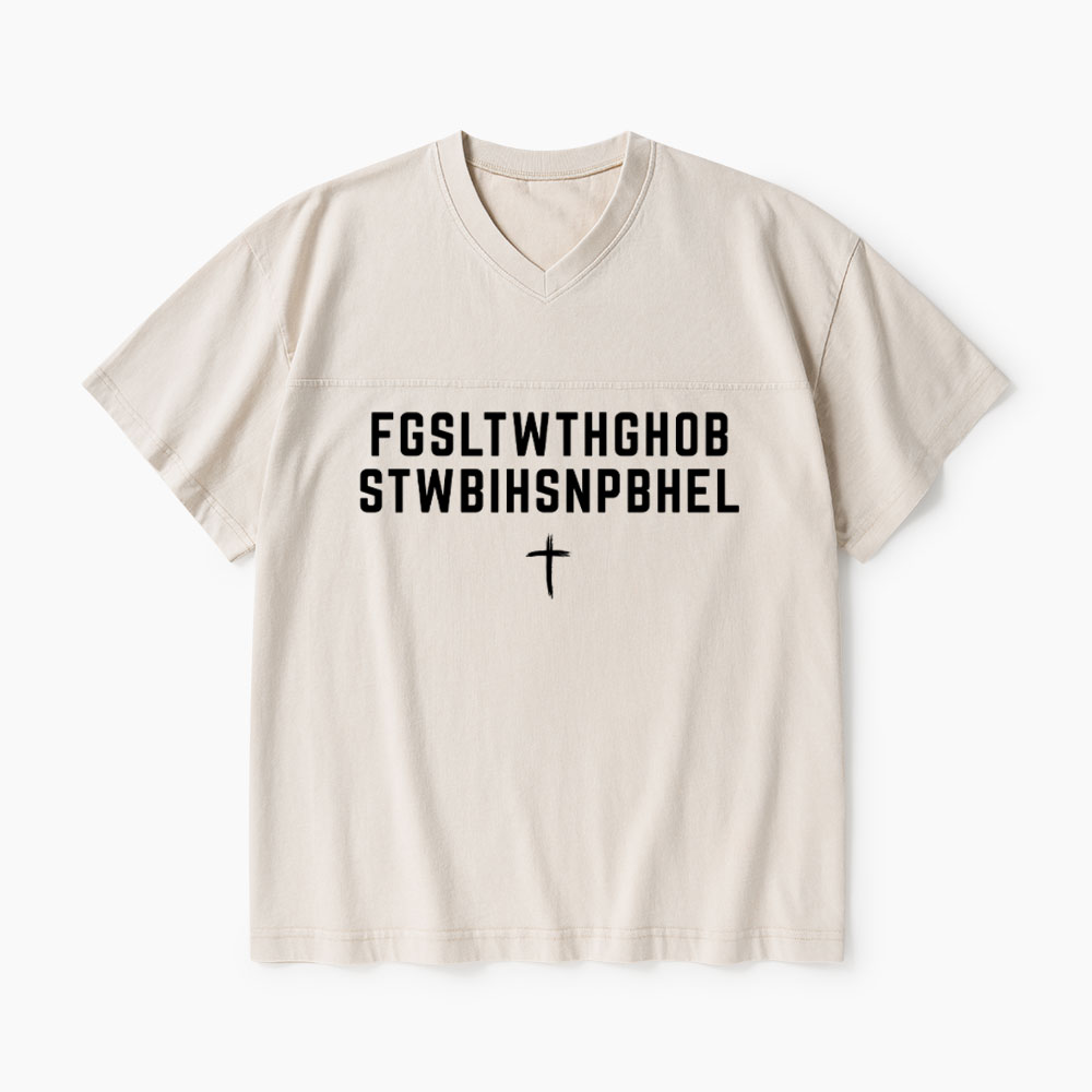 John 316 T-Shirt For God So Loved The World Christian Washed V-Neck T-Shirt-Teevibe