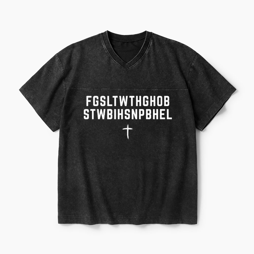 John 316 T-Shirt For God So Loved The World Christian Washed V-Neck T-Shirt-Teevibe