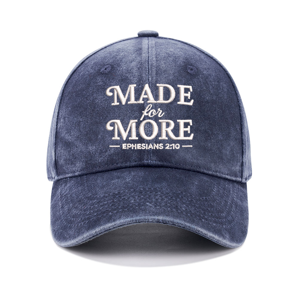 Made For More Christian Couple Washed Hat-Teevibe