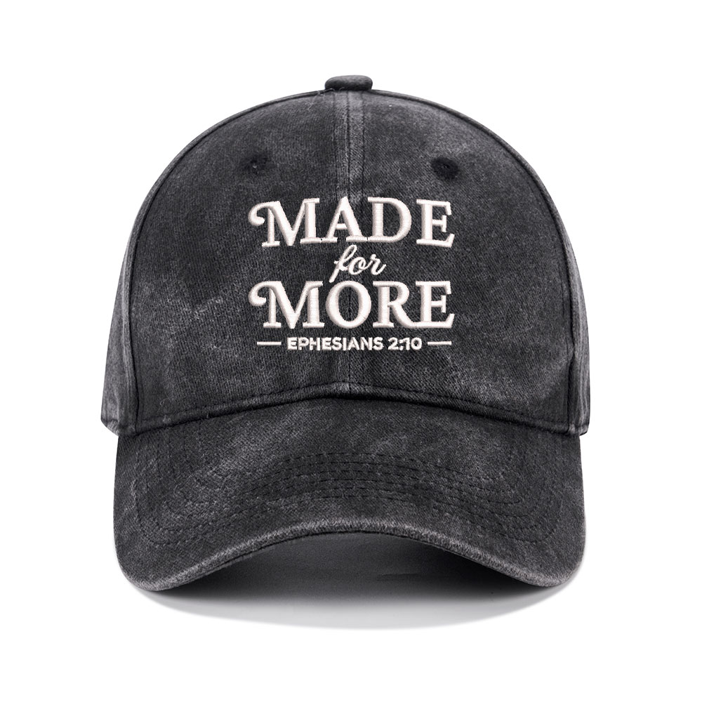 Made For More Christian Couple Washed Hat-Teevibe