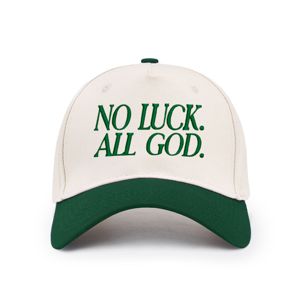 No Luck All God Christian Trucker Hat-Teevibe