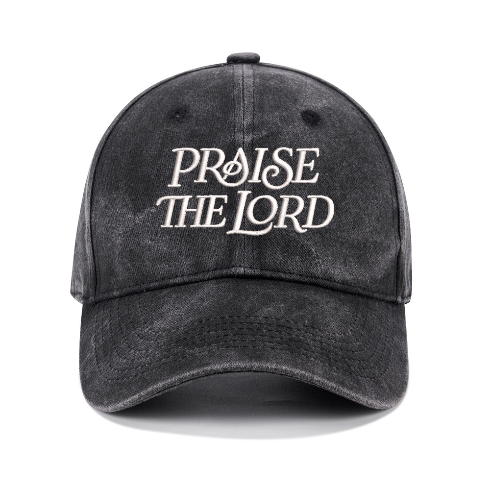 Praise The Lord Christian Couple Washed Hat-Teevibe