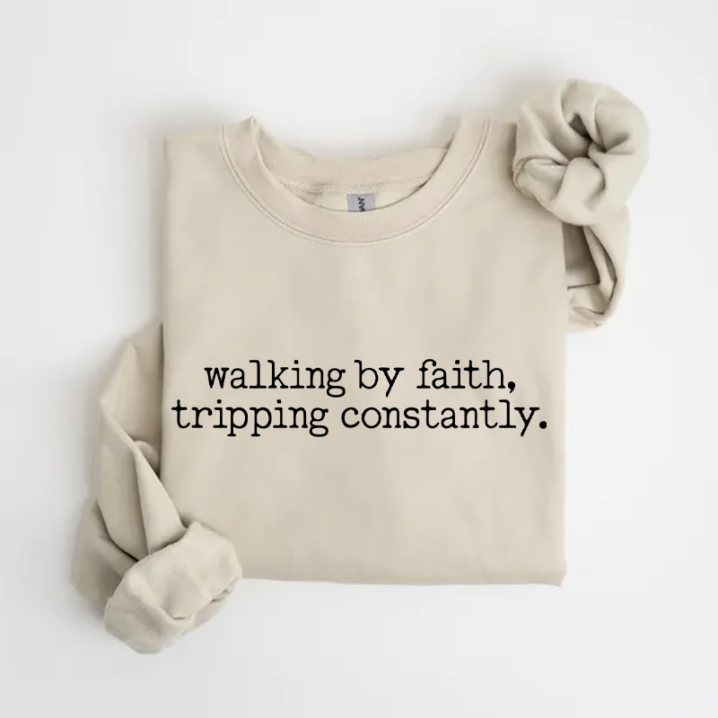 Walking by Faith Sweatshirt-Teevibe