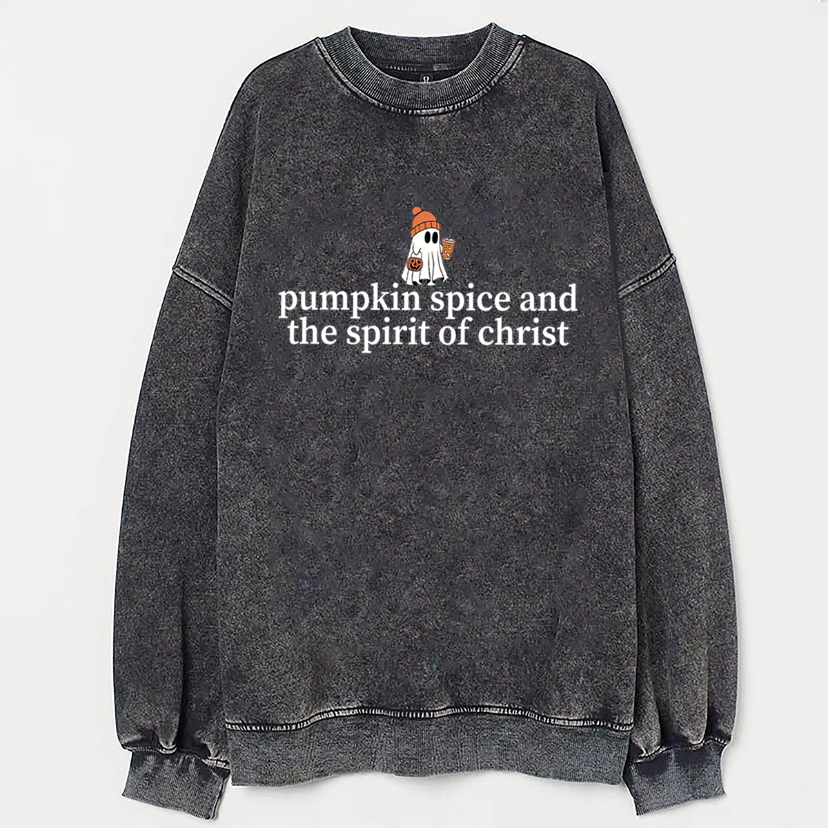 Cute Ghost Pumpkin Spice Coffee Sweatshirt-Teevibe